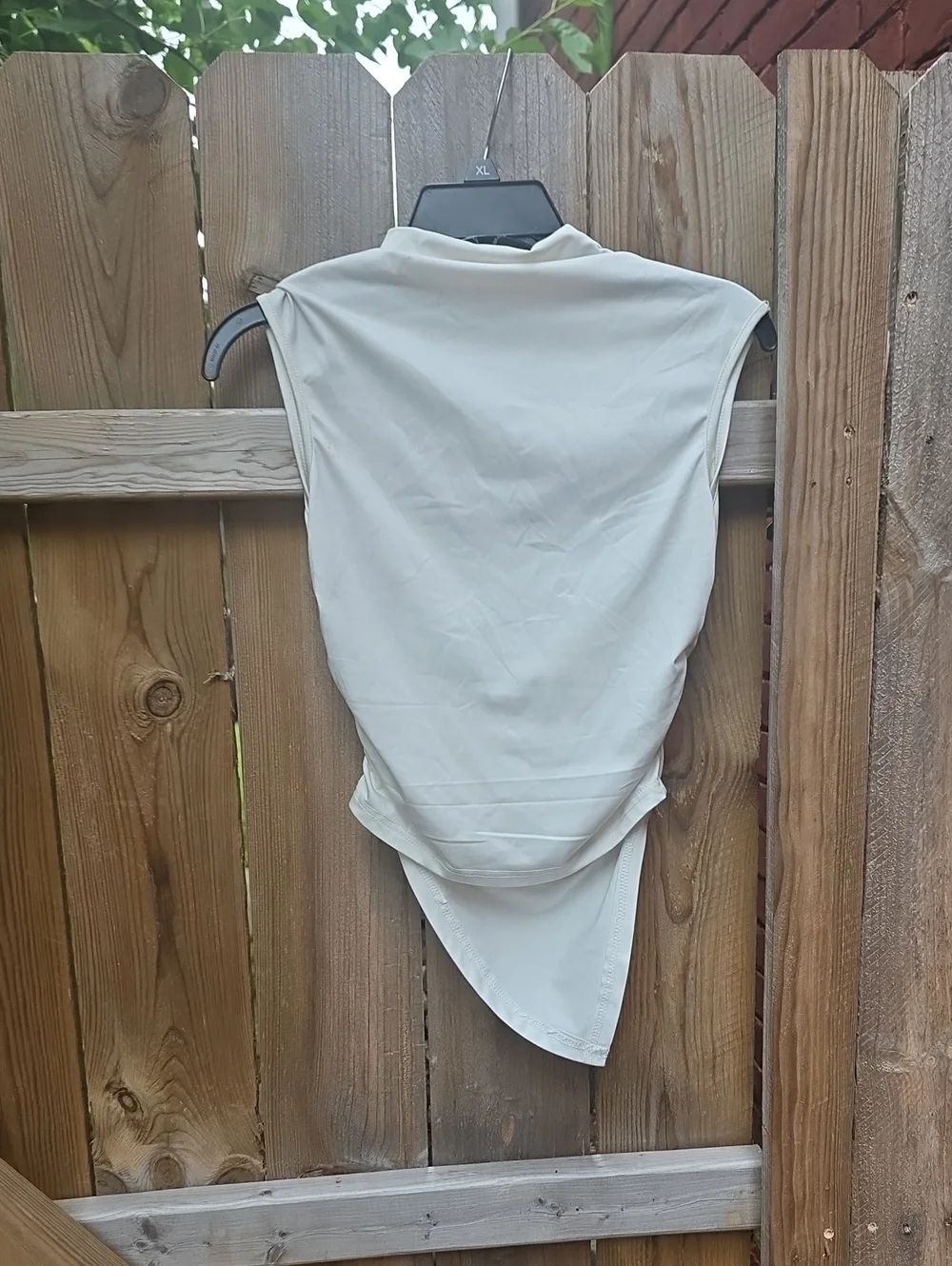 Sleeveless Asymmetric Cream Women's Top